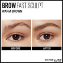 Maybelline Brow Fast Sculpt, Shapes Eyebrows, Eyebrow Mascara Makeup, Warm Brown, 0.09 Fl. Oz. Maybelline New York