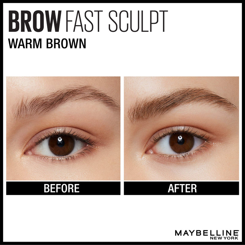 Maybelline Brow Fast Sculpt, Shapes Eyebrows, Eyebrow Mascara Makeup, Warm Brown, 0.09 Fl. Oz. Maybelline New York