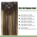 GOO GOO Hair Extensions Clip in Human Hair Balayage Chocolate Brown to Honey Blonde 14 Inch 120g 7pcs Remy Clip in Hair Extensions Real Natural Hair Straight Thick Hair GOO GOO