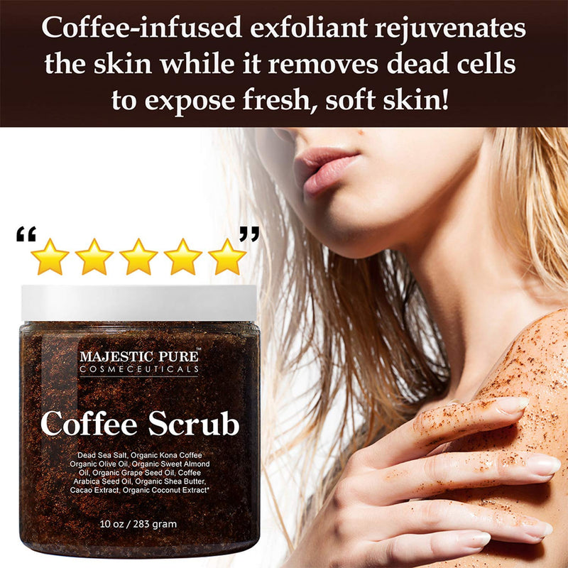Majestic Pure Himalayan Scrub, Orange Scrub, Brown Sugar Scrub, Coffee Scrub, and Tea Tree Scrub Bundle – Foot and Body Scrub Package MAJESTIC PURE