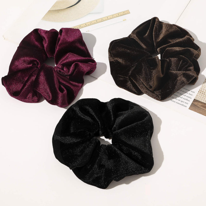 Scrunchies Hair Ties Accessories for Girls Women's Hair Big Velvet Cute Scrunchy Large Jumbo Giant Huge Scrunchie Bulk Pack Hairbands For Thick Curly Hair No Crease Soft Elastic Hair Bands Ivyu