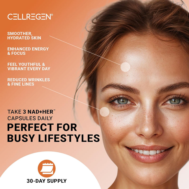 NAD HER NAD Supplement Nicotinamide Riboside Wellness Formula, Help Restore NAD Levels, Anti-Ageing Supports Rejuvenating Skin Cells, NAD Supplement for Women, Non-GMO, 90 Capsules Infinity Warehouse