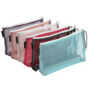 Sea Team 6pcs Multicolored Portable Travel Toiletry Pouch Nylon Mesh Cosmetic Makeup Organizer Bag with Zipper, Colorful Sea Team