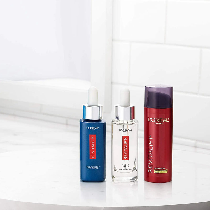 L'Oreal Paris Skincare RevitaliftTriple Power Broad Spectrum SPF 30 Sunscreen, Face Moisturizer with Pro-Retinol, Vitamin C, and Hyaluronic Acid to Reduce Wrinkles, Firm and Brighten Skin, 1.7 Oz. L'Oreal Paris Store