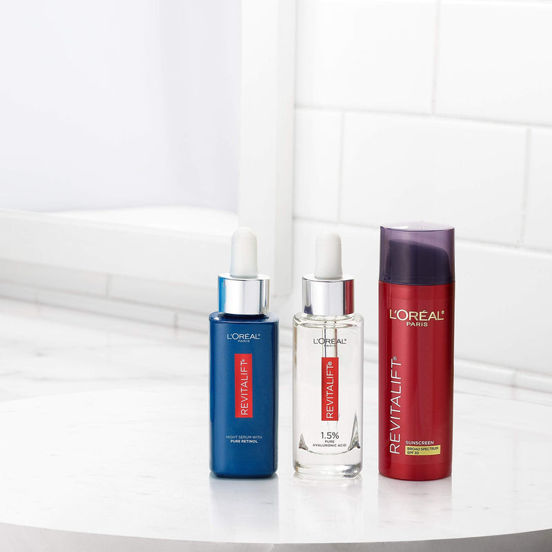 L'Oreal Paris Skincare RevitaliftTriple Power Broad Spectrum SPF 30 Sunscreen, Face Moisturizer with Pro-Retinol, Vitamin C, and Hyaluronic Acid to Reduce Wrinkles, Firm and Brighten Skin, 1.7 Oz. L'Oreal Paris