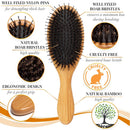 Premium Boar Bristle Hair Brush for Men Set.Styling Mens' Hair Brush with Nylon Pins. Boar Bristle Brush, 2 x Palm Brush, Wooden Comb & Travel Bag Included. Belula Store