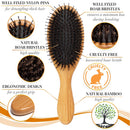 Premium Boar Bristle Hair Brush for Men Set.Styling Mens' Hair Brush with Nylon Pins. Boar Bristle Brush, 2 x Palm Brush, Wooden Comb & Travel Bag Included. Belula