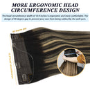 GOO GOO Human Hair Extensions Natural Black to Light Blonde, 100g Halo Hair Extensions 20 Inch Straight Real Hair Extensions with Fish Line Invisible Wire Hidden Crown Hair Extensions Hairpiece GOO GOO Store