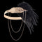 BABEYOND 1920s Flapper Headband Roaring 20s Great Gatsby Headpiece Beaded Black Feather Headband 1920s Flapper Gatsby Hair Accessories (Champagne) BABEYOND