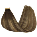 GOO GOO Hair Extensions Tape in Ombre Chocolate Brown to Honey Blonde 16 Inch 50g 20pcs Human Hair Extensions Straight Real Hair Extensions Tape in Remy Hair Extensions GOO GOO Store
