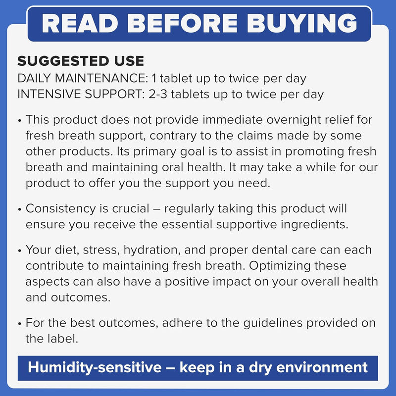 Dental Probiotics & Tongue Scraper – Bad Breath Treatment for Adults – Oral Probiotics for Teeth and Gums – Supports Fresh Breath – 60 Chewable Tablets Infinity Warehouse