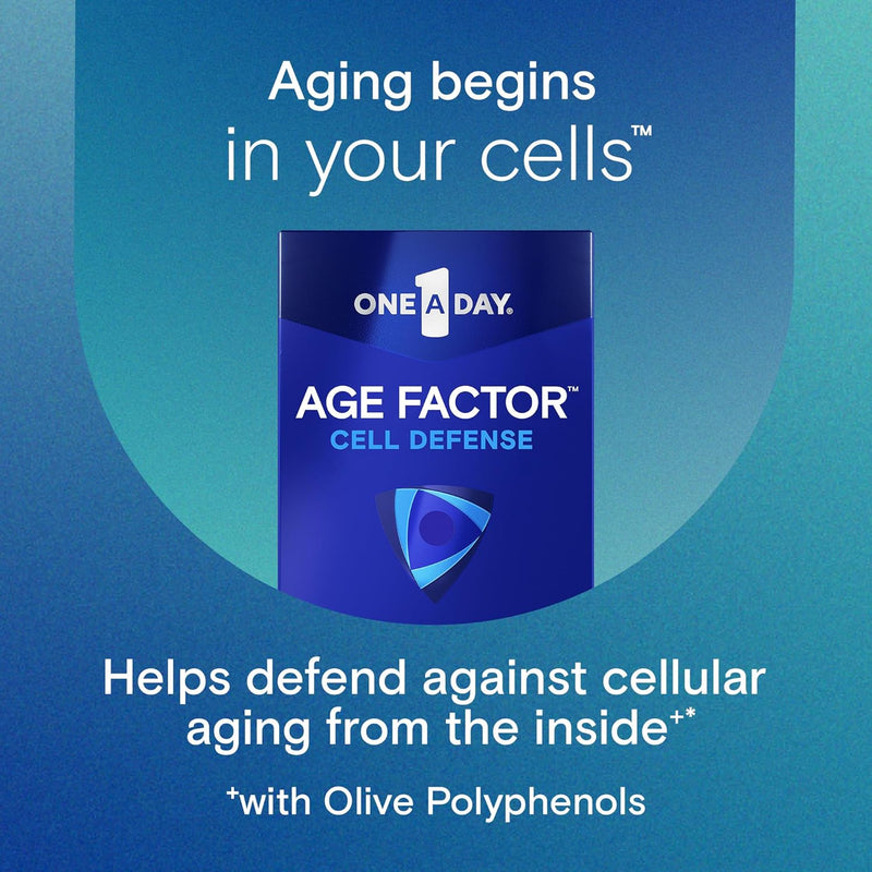 One A Day Age Factor Cell Defense-Cell Health Supplement to Support Healthy Aging Journey, Cell Health Support for Adults, with Olive Polyphenols, Resveratrol, Vitamin B3 (Niacinamide), 30 Softgels Infinity Warehouse
