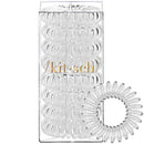 Kitsch Spiral Hair Ties, Coil Hair Ties, Phone Cord Hair Ties, Ponytail Hair Coils No Crease, Headband - 8 pcs (Transparent) Kitsch
