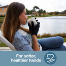 ZenToes Moisturizing Gloves with Gel Lining - Dry Hands Treatment - 1 Pair Hydrating Cracked Hand Healing Gloves - Repair Rough, Chapped Skin Overnight (Cotton Black) ZenToes