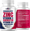 (2 Pack) Zinc Quercetin Vitamin C 800 mg with Vitamin D3 Antioxidant Immune Support High Potency Quercetin Zinc Supplement for Men and Women - Gluten, Soy, & Dairy Free - 120 Count (Twin Pack) Infinity Warehouse