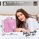 Premium Small Hanging Travel Toiletry Bag for Women and Men, Hygiene Bag, Bathroom and Shower Organizer Kit with Elastic Band Holders for Toiletries, Cosmetics, Makeup, Brushes (Small) BOACAY
