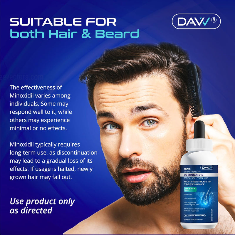 Minoxidil for Men Hair Growth Serum: Minoxidil 5 Percent - Hair Regrowth for Men - Minoxidil for Beard Growth - Hair Loss Treatments - Minoxidil 5% - Faster Thicker Stronger Hair Growth - 60ml Infinity Warehouse
