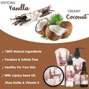 Bath Spa Gift Sets - Luxury Basket With Coconut & Vanilla - Spa Kit Includes Wash, Bubble Bath, Lotion, Bath Salts, Body Scrub, Body Spray, Shower Puff, Bathbombs, Soap and Towel