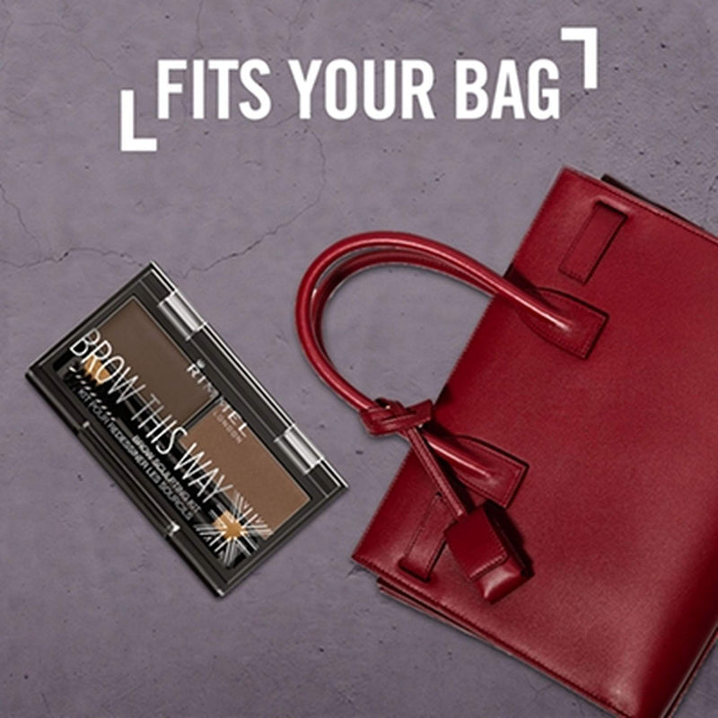 Rimmel Brow This Way Sculpting Kit, Dark Brown, Powder 0.04 oz., Wax 0.03 oz., Brow Sculpting & Styling Kit with Eyebrow Wax & Setting Powder Rimmel