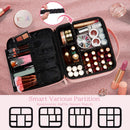 Stagiant Makeup Bag Portable Travel Makeup Train Case PU Leather Cosmetic Storage Organizer with Dividers for Girls Cosmetic Make Up Tools Toiletry Jewelry Digital Accessories (Pink) Stagiant