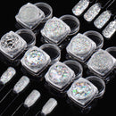 Spearlcable Holographic Nail Glitter 16 Boxes Nails Powder Nail Art Sequins Holo Shining Flakes Gold Silver Chunky Glitter Set Decals for Face Eyes Body Hair DIY Nail Art (pattern1) Spearlcable