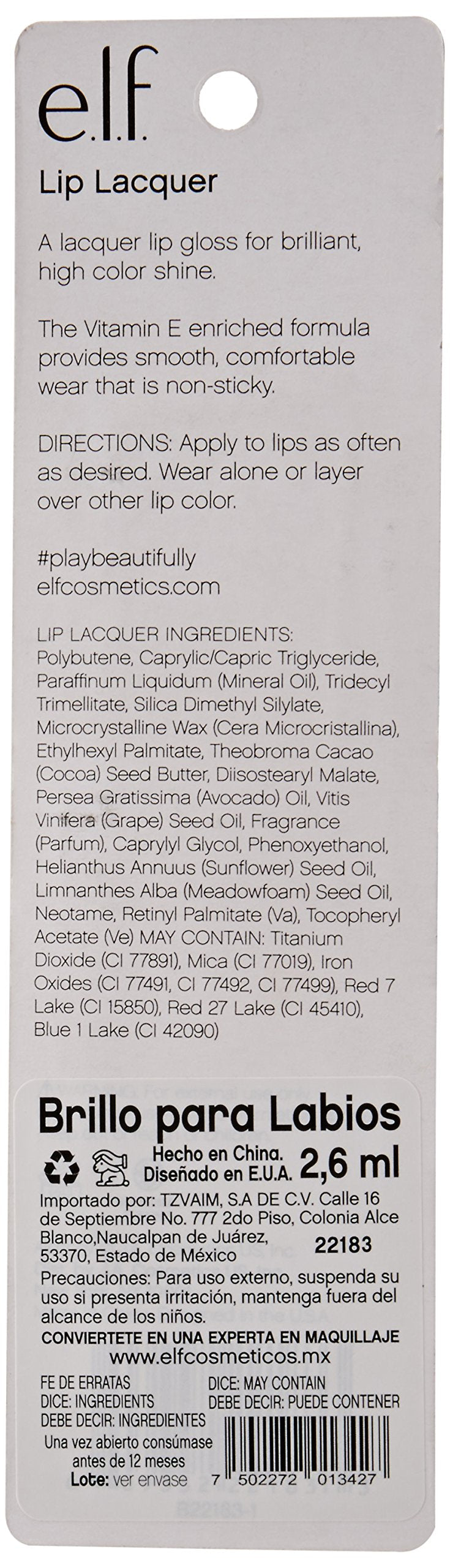 Elf Cosmetics Lip Lacquer, Bold Pink, 0.6 Ounce e.l.f.