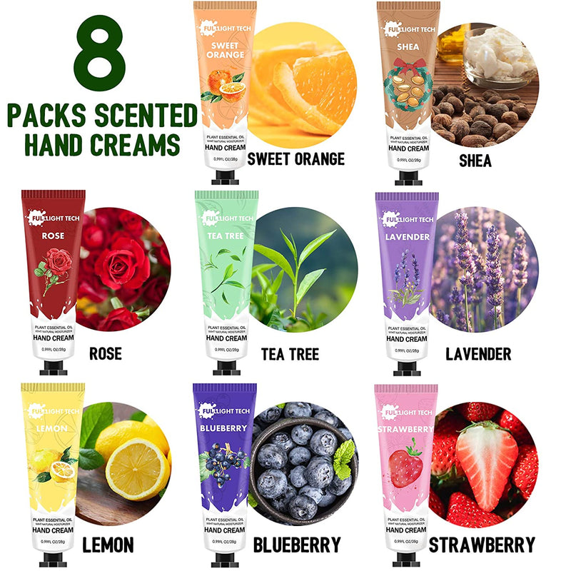 Hand Cream Gift Set 10 Packs w/Foot Cream & Lip Balm Moisturizing Hand Lotion w/Shea Butter for Dry Cracked Hands Skin,Unique Christmas Stocking Stuffers Gift for Women Wife Mom Her Grandma FULLLIGHT TECH