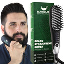BEARDCLASS Premium Beard Straightener Comb - USA Designed for Beards! Fast Heating Electric Straightening Brush for Men with Anti-Scald Technology - Adjustable Temperature Portable Heated Straightner BEARDCLASS