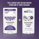 Schmidt's Aluminum-Free Vegan Deodorant Lavender & Sage with 24 Hour Odor Protection, 2 Count for Women and Men, Natural Ingredients, Cruelty-Free, 2.65 oz Infinity Warehouse