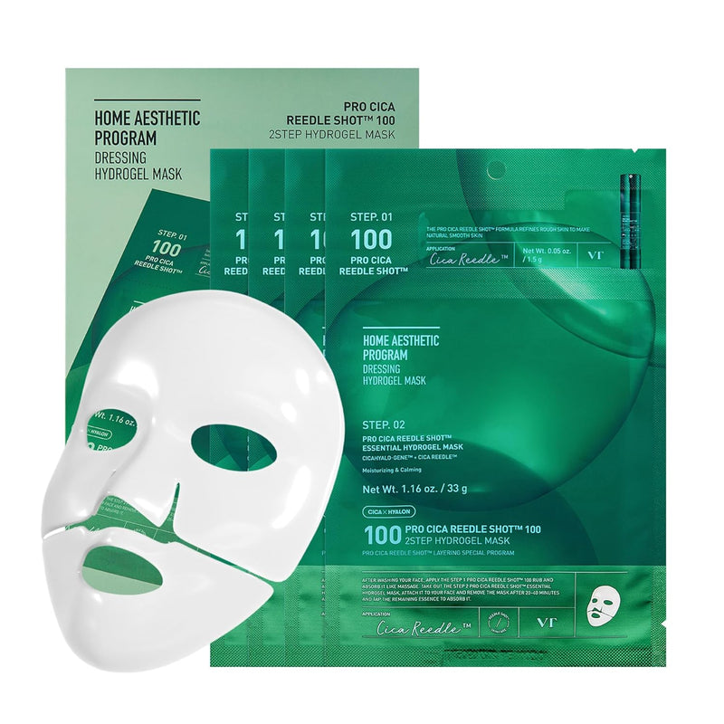 VT COSMETICS PDRN Hydrogel Mask(33gx4ea), Intensive Nourishing & Rejuvenating Overnight Mask, Skin Repair, Elasticity Boost, Hydrating & Plumping, Korean Skincare Infinity Warehouse