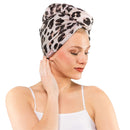 Kitsch Microfiber Hair Towel Wrap for Women, Hair Turban for Drying Wet Hair, Easy Twist Hair Towels, Super Absorbent and Ultra Soft Microfiber Towel, Hair Wrap, After Spa Hair Towel (Leopard) Kitsch