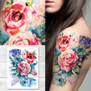 Supperb® Temporary Tattoos - Watercolor Painting Bouquet of Summer Flowers Supperb