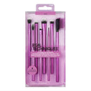 Real Techniques Eyeshadow Brush Set, Makeup with Gel Eyeliner, Flat Eye, and Eyelash Brushes, Purple, 8 Piece Real Techniques