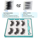 GOO GOO 3D Mink Eyelashes, False Eyelashes 20mm Middle Long Crossed Cluster 1 Style 3 Pairs/set Natural Hand Made Strips Fake Eyelashes Fluffy Full Real Siberian Mink Lashes GOO GOO