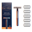 King C. Gillette Double Edge Safety Razor Chrome Plated Handle with 5 pack Platinum Coated Refills King C. Gillette