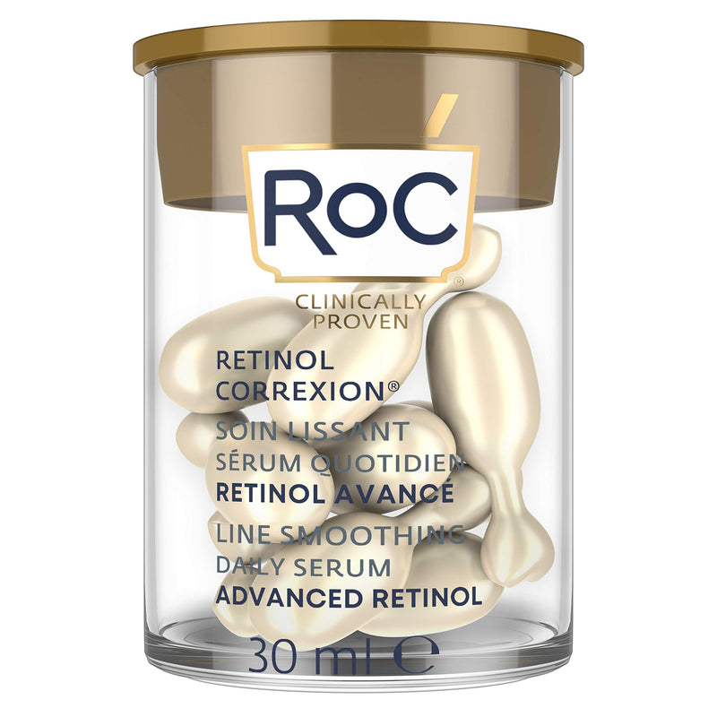 RoC Retinol Correxion Line Smoothing Night Serum Capsules, Daily Anti-Aging Skin Care Treatment, 10 Count RoC