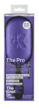 Conair The Knot Doctor Premium Pro Detangling Brush for Wet/Dry Hair with Storage Case, Purple, Black Conair