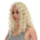 SWACC 20-Inch Long Big Bouffant Curly Wigs for Women Synthetic Heat Resistant Fiber Hair Pieces with Wig Cap (Platinum Blonde) SWACC
