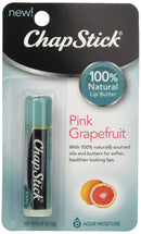 ChapStick 100% Natural Lip Butter Carded Pack, Pink Grapefruit, 0.15 Ounce ChapStick