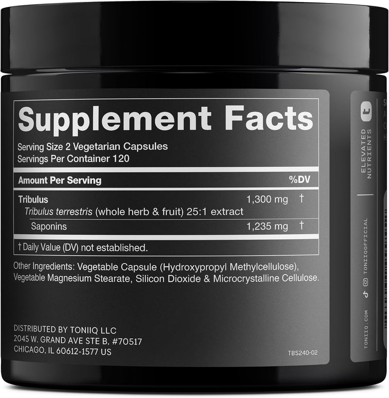 Tribulus Terrestris for Men - Ultra High Potency 25:1 Extract with 95% Saponins - 1300mg Pure & Concentrated Formula - Third-Party Lab Tested for Purity & Quality - 240 Capsules Infinity Warehouse