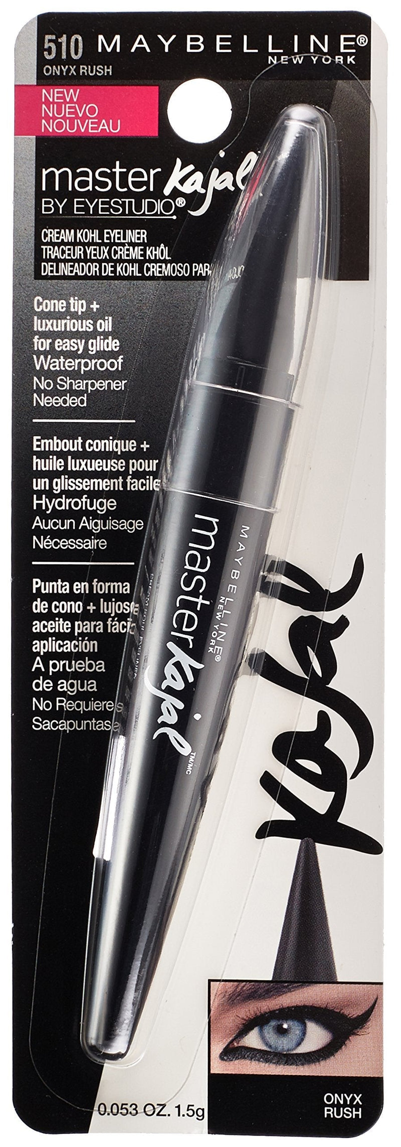 Maybelline New York Eyestudio Master Kajal Eyeliner, Onyx Rush, 0.053 oz. Maybelline New York