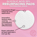 Glycolic Acid 20% Resurfacing Pads for Face & Body - Exfoliates Surface Skin and Reduces Fine Lines and Wrinkles with Vitamin B5, C & E, Green Tea - Peel Pads Divine Derriere