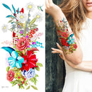 Supperb Temporary Tattoos - Hand drawn Colorful Summer Flower Bouquet II (Set of 2) Supperb