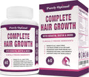 Premium Hair Growth for Women & Men - Hair Growth Vitamins w/ Biotin & Keratin - Prevents Hair Loss & Thinning, Supports Thicker Healthier Hair Growth - Supplement for All Hair Types, 60 Capsules Purely Optimal