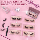 GOO GOO Mink Eyelashes, Middle Long Crossed Cluster Type False Eyelashes 20mm Natural Layered Effect Hand Made Strips Siberian 3D Mink Lashes Fluffy Full Fake Eyelashes GOO GOO Store