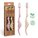 ROARex Vegan Eco Friendly Natural Dinosaurs Inspired Kids Toothbrush Made from Plants | 100% Biodegradable and Compostable | 1% for The Planet Product… ANPEI