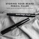 Pacinos Beard Pencil Filler - Water Proof, Long Lasting Coverage & Natural Finish - Beard, Moustache & Eyebrows - Micro-Fork Tip for Seamless Application - Includes Bristle Brush for Blending (Black) Pacinos