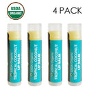 Sky Organics Organic Tropical Coconut Lip Balm With Beeswax for Lips, USDA Certified Organic to Moisturize, Soothe & Soften, 4pk. Sky Organics