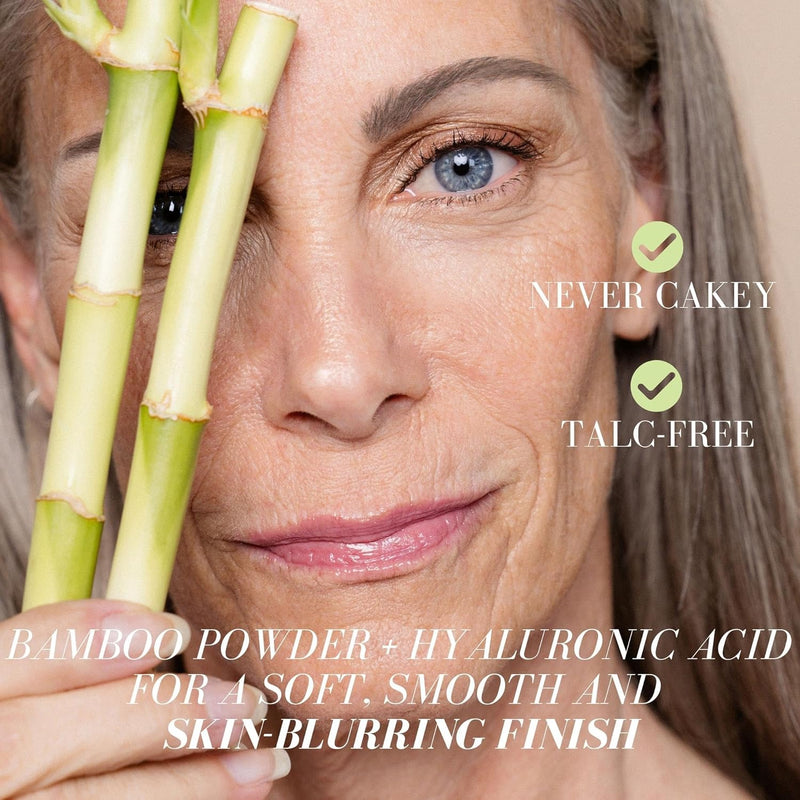 Fitglow Beauty Bamboo Hyaluronic Loose Setting Powder | Translucent Vegan Organic | Weightless Photo Finish | Pore Blurring | Natural Shine & Oil Control Makeup Finishing Powder | .32 oz / 9g Infinity Warehouse