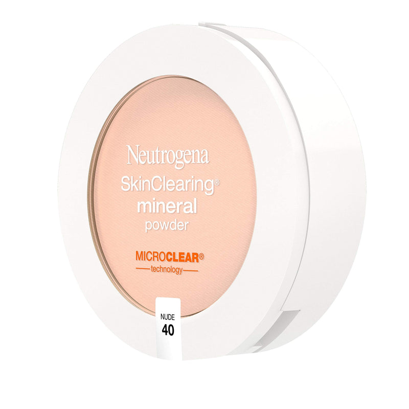 Neutrogena SkinClearing Mineral Acne-Concealing Pressed Powder Compact, Shine-Free & Oil-Absorbing Makeup with Salicylic Acid to Cover, Treat & Prevent Acne Breakouts, Nude 40.38 oz (Pack of 2) Neutrogena